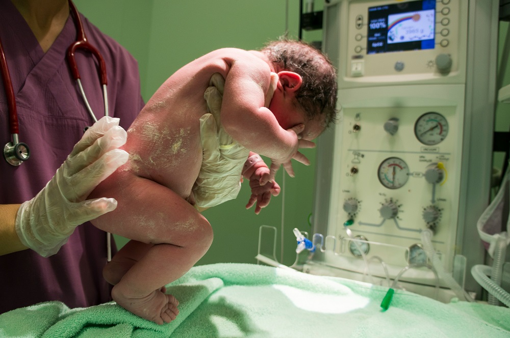 pediatric hospital room - infant spinal tap procedure